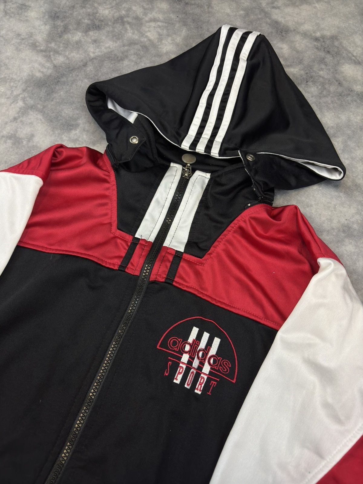 Adidas Vintage adidas 3 stripe zip hoodie sweatshirt sport logo Size US L / EU 52-54 / 3 - 2 Thumbnail