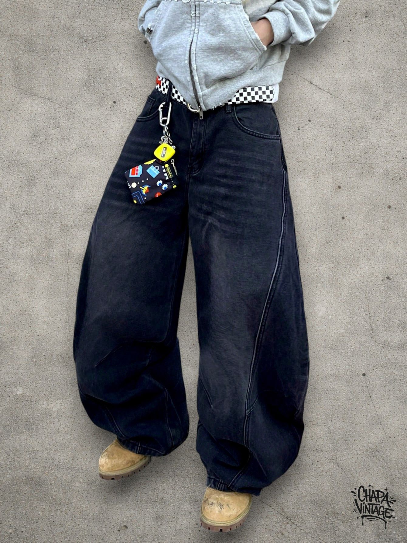Vintage Baggy dark gray jeans Size US 32 / EU 48 - 3 Thumbnail