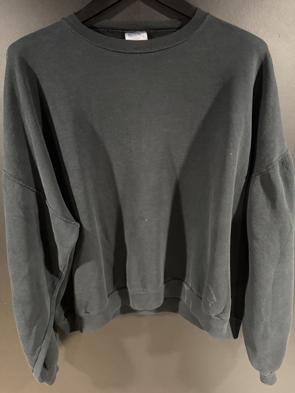Vintage 1980s Vintage Faded Grunge Blank Cropped Sweatshirt XXL Size US XXL / EU 58 / 5 - 2 Thumbnail