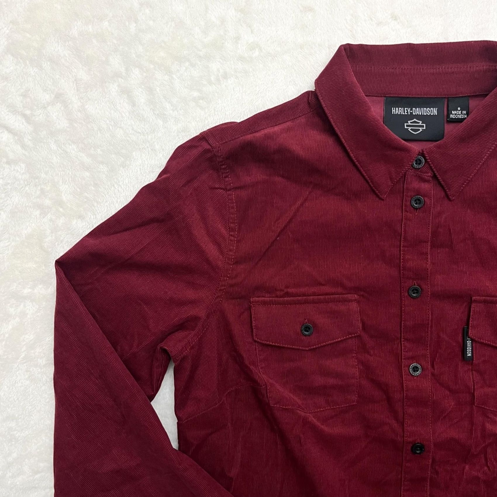 Harley Davidson Harley-Davidson Shirt Womens Small Red Corduroy Button Up Western Embroidered Size S / US 4 / IT 40 - 6 Thumbnail