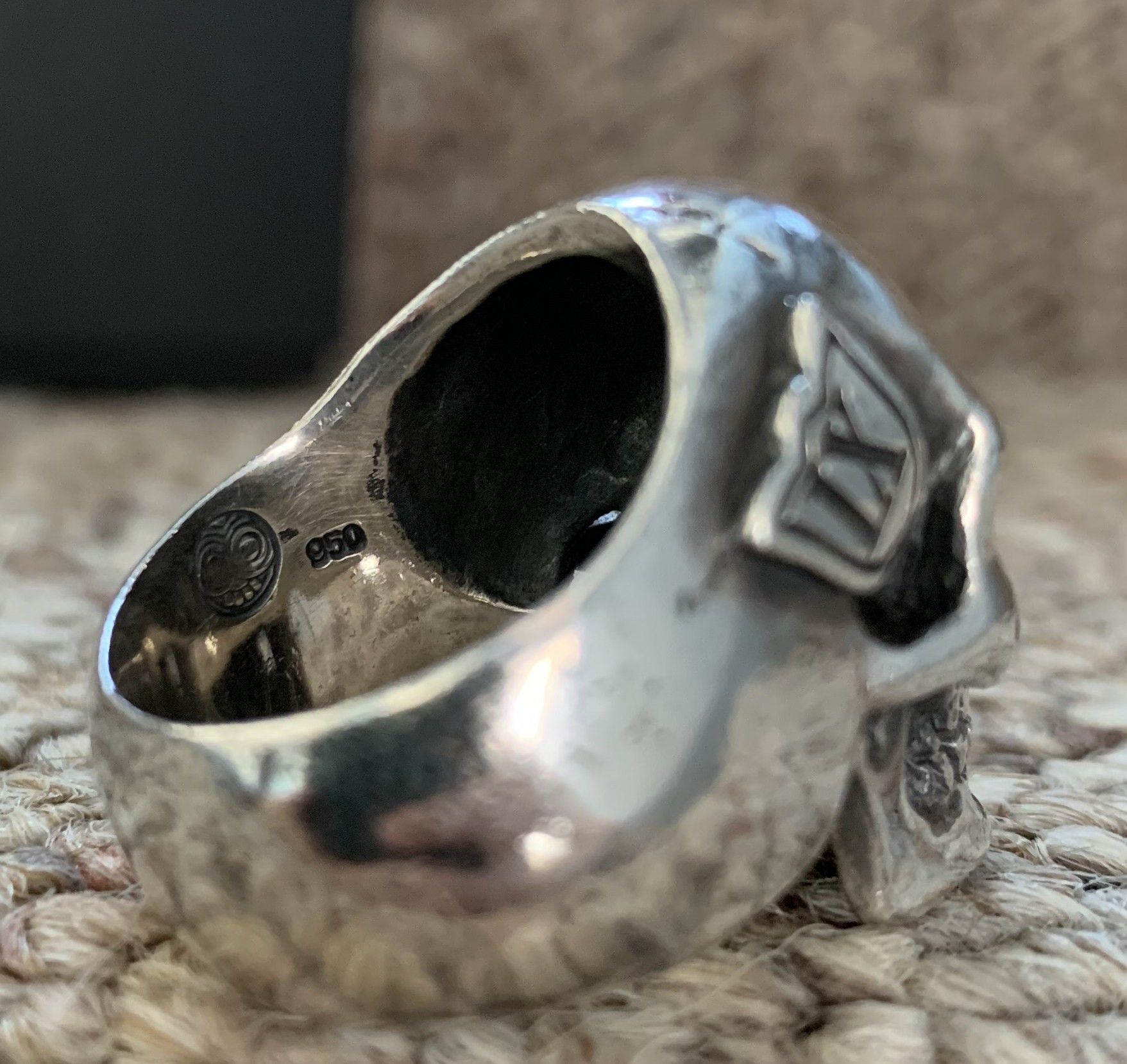 Number (N)ine SS05 "Nightcrawler" Bejeweled Silver Skull Ring w/ box Size ONE SIZE - 12 Thumbnail