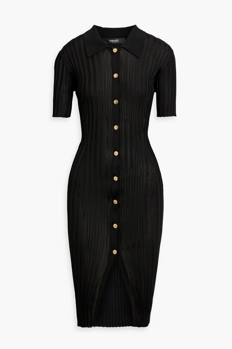 Versace o1y0226 Midi Dress in Black Size S / US 4 / IT 40 - 1 Thumbnail