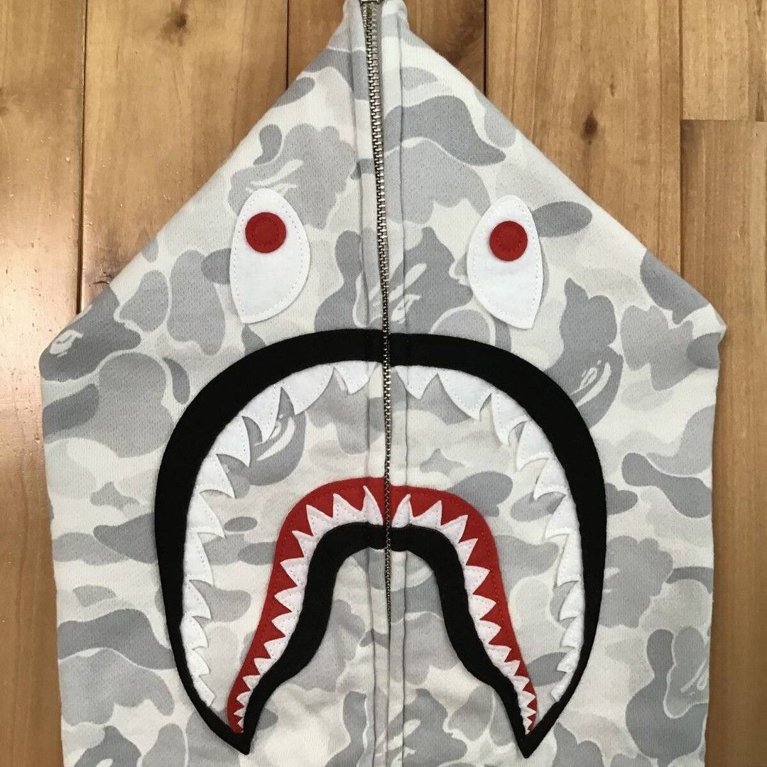 Bape 🔥Harajuku Store Camo🔥 BAPE Separate shark full zip hoodie Size US XL / EU 56 / 4 - 4 Thumbnail