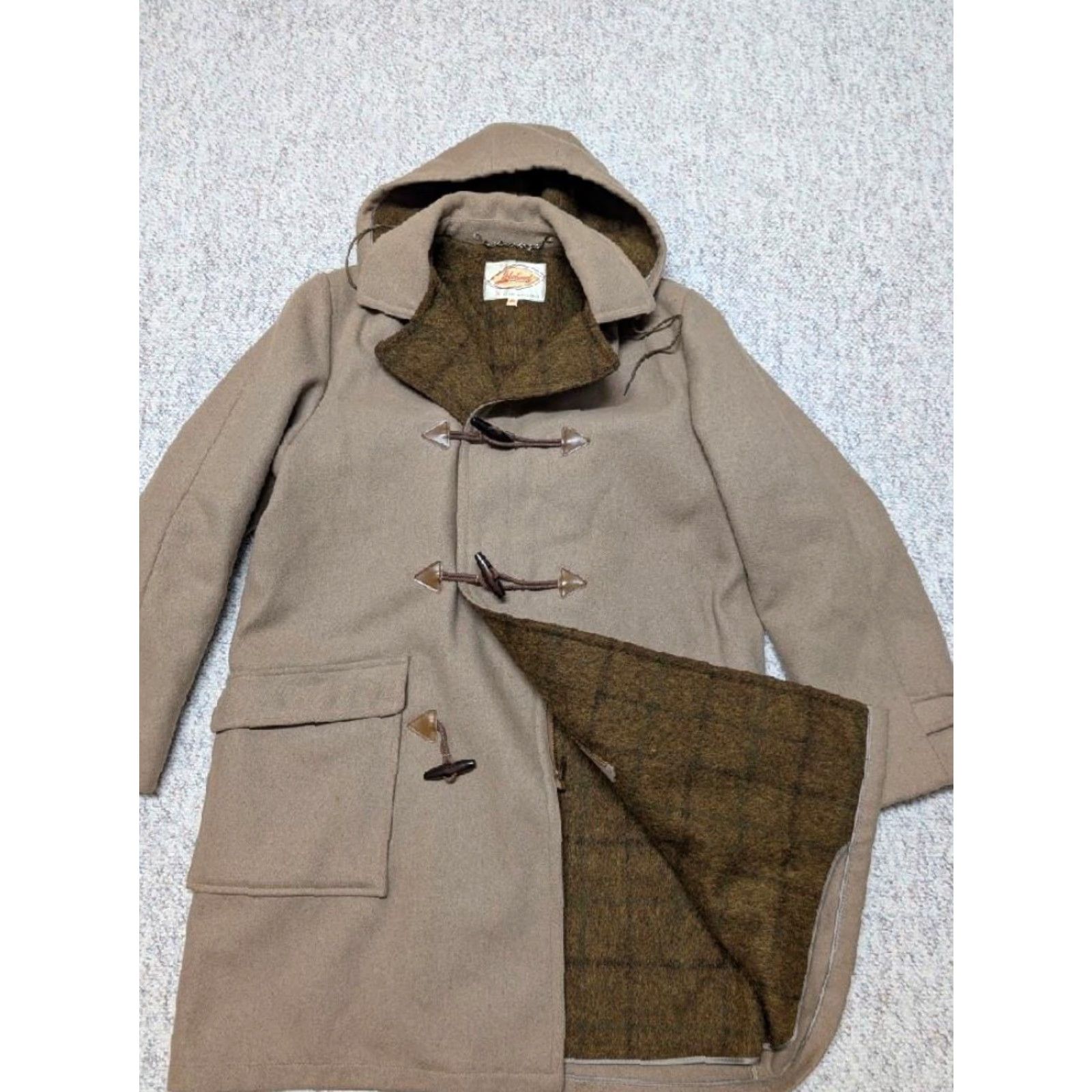 Vintage VINTAGE Lakeland Duffle Coat Wool Mohair Lined M Brown Tan HOODED 40-42 Mens Size US M / EU 48-50 / 2 - 2 Thumbnail
