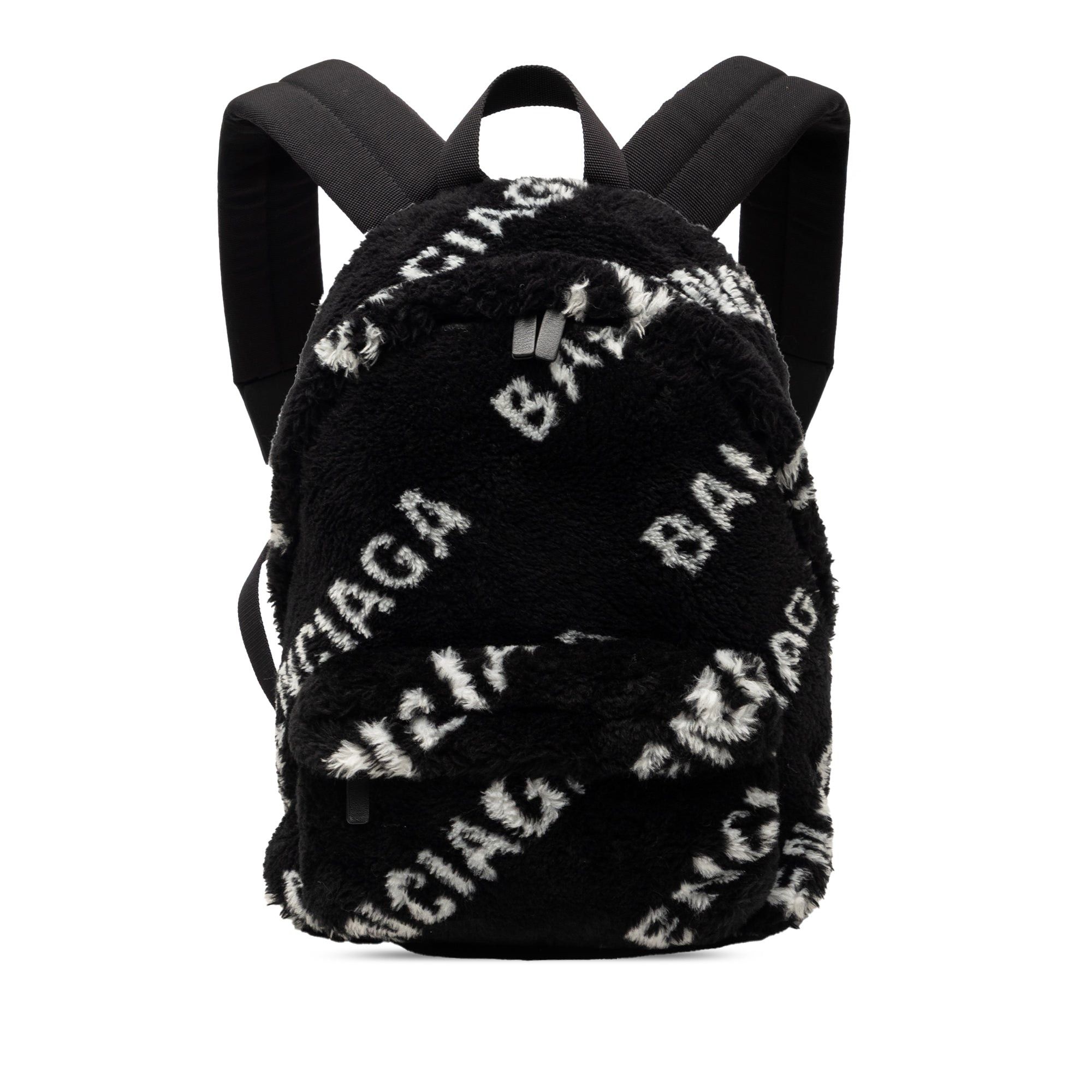 Balenciaga Small Faux Fur Diagonal Logo Everyday Backpack Size ONE SIZE - 1 Thumbnail