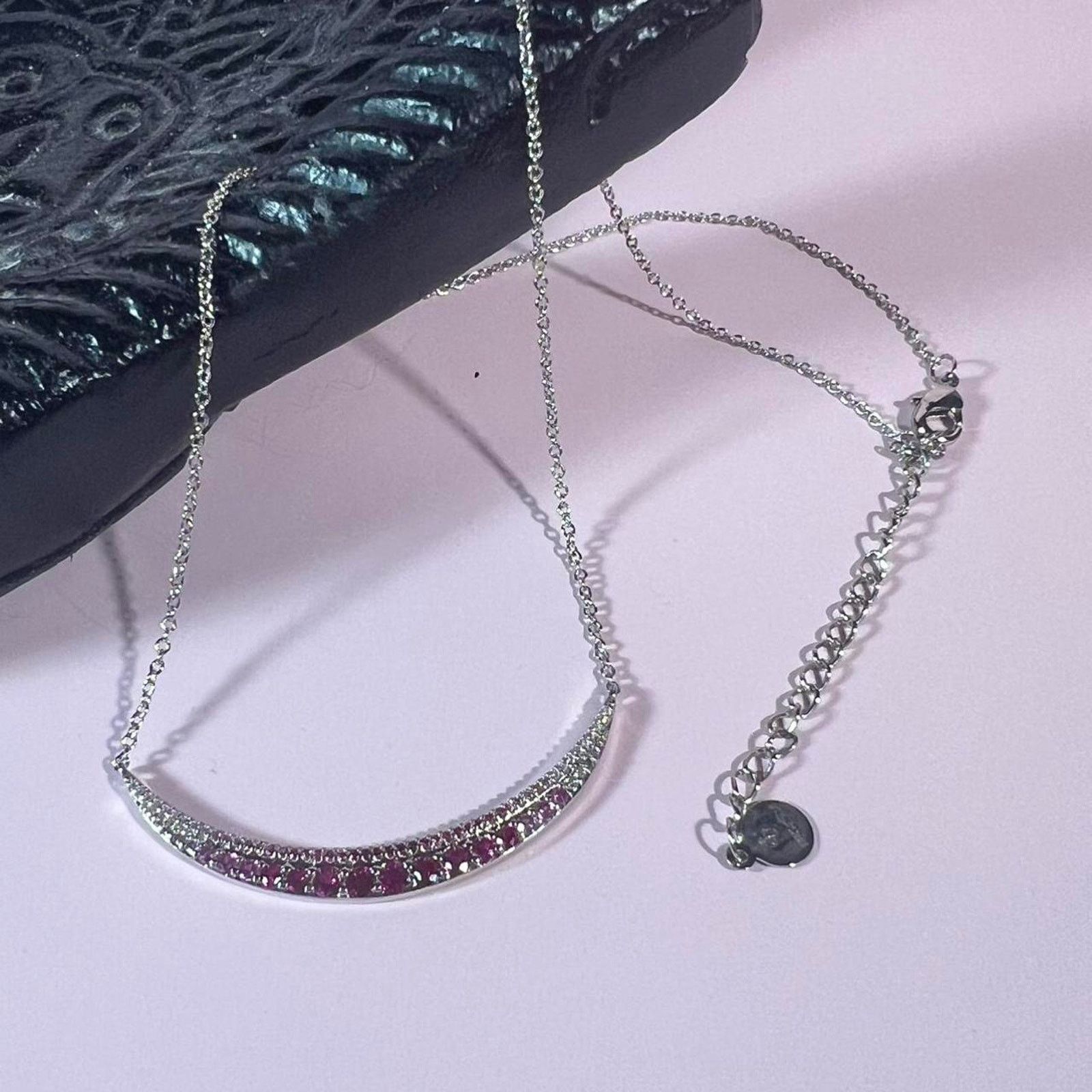 Jewelry Hespera Pink Ombre Necklace in Silver, Women's