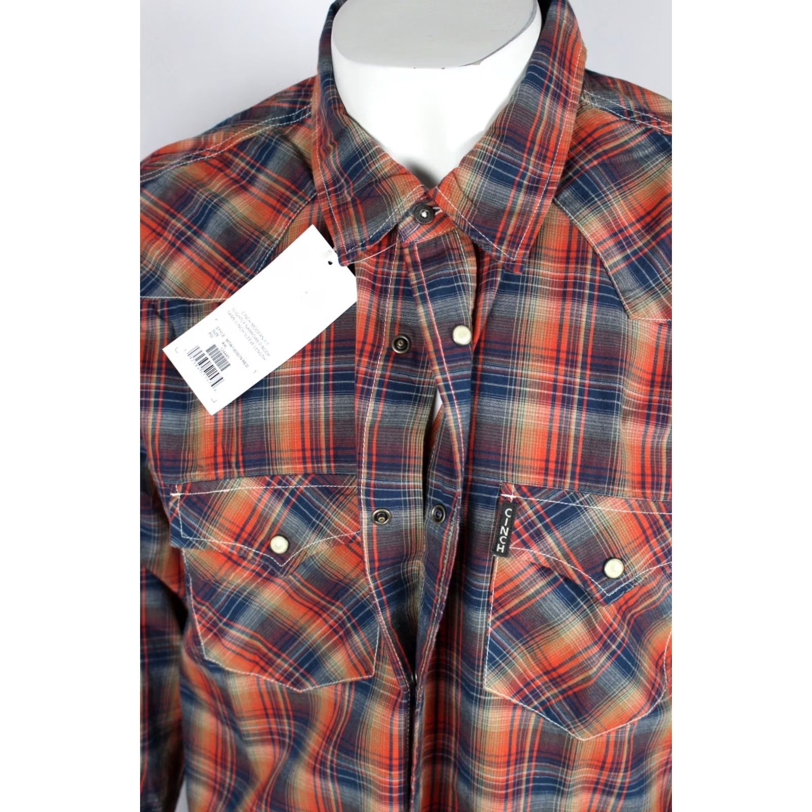 Vintage Cinch Men's Modern Fit Western Snap Button Shirt Long Sleeve XXL Red Size US XXL / EU 58 / 5 - 5 Thumbnail