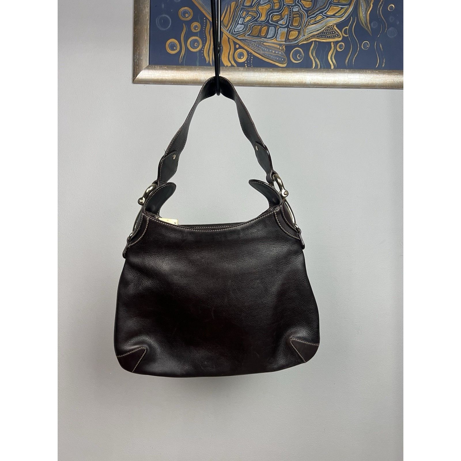 Gucci Gucci Creole Horsebit Dark Brown Leather Hobo Shoulder Bag Size ONE SIZE - 5 Thumbnail