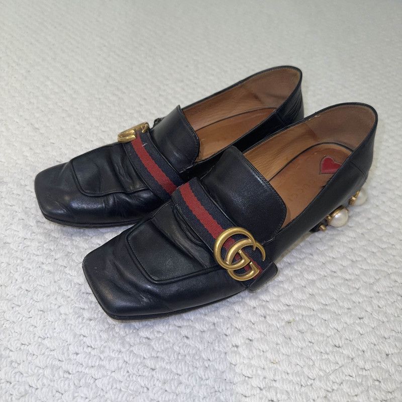 Gucci Gucci Black Double G Pearl Mary Janes Size US 7.5 / EU 40-41 - 1 Thumbnail