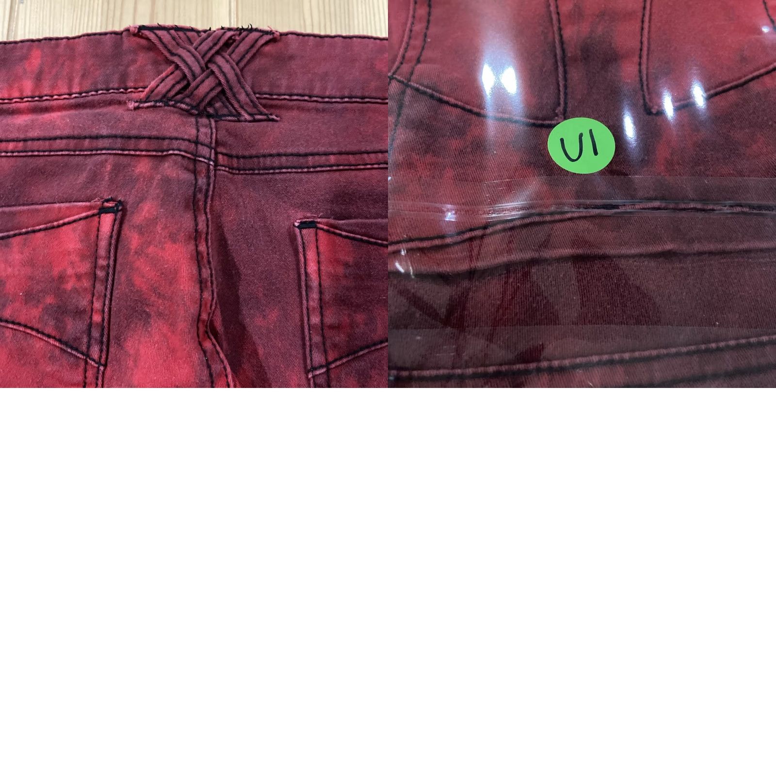 Tripp NYC VINTAGE? No. Tripp NYC Black Red Tie Dye Skinny Pant Jean size 5 Goth Alternative Rave Grunge Size 27" / US 4 / IT 40 - 8 Thumbnail
