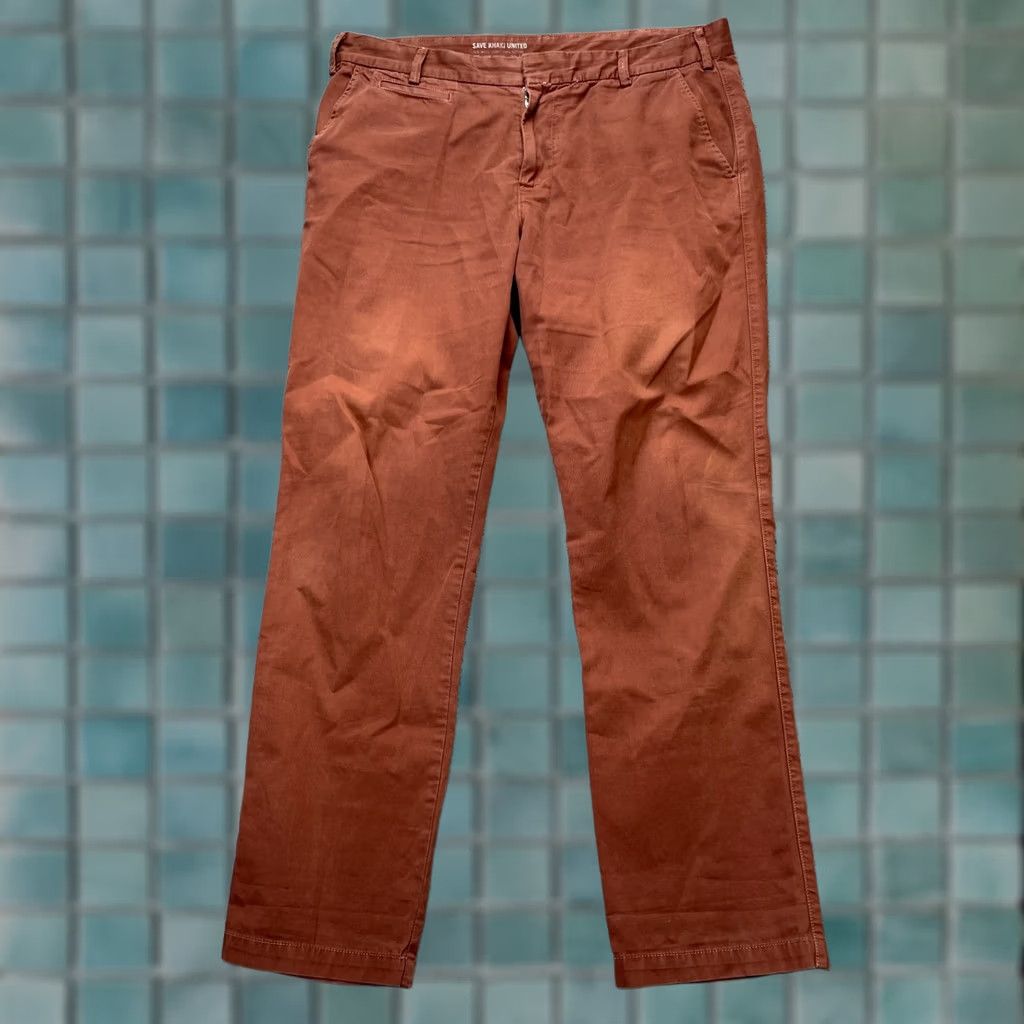 Save Khaki United Save Khaki United Pants Mens 38 Brown Twill Chino Cotton Straight Leg Size US 38 / EU 54 - 1 Thumbnail