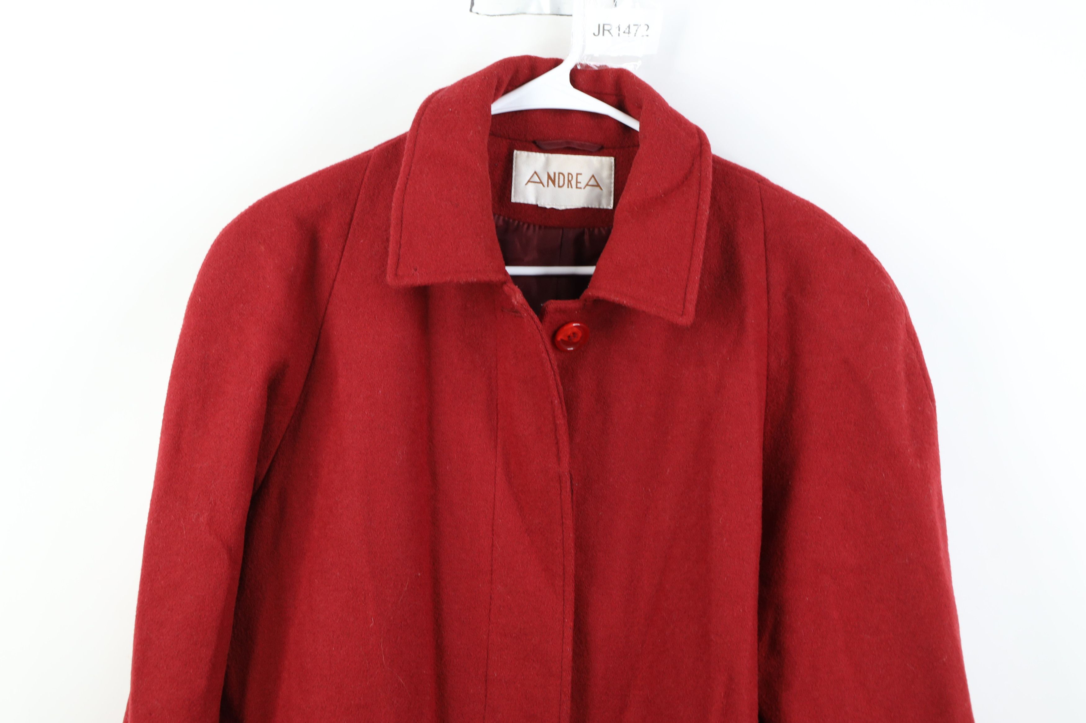 Vintage Vintage 90s Streetwear Wool Full Length Overcoat Jacket Red Size XXL / US 16-18 / IT 52-54 - 2 Thumbnail