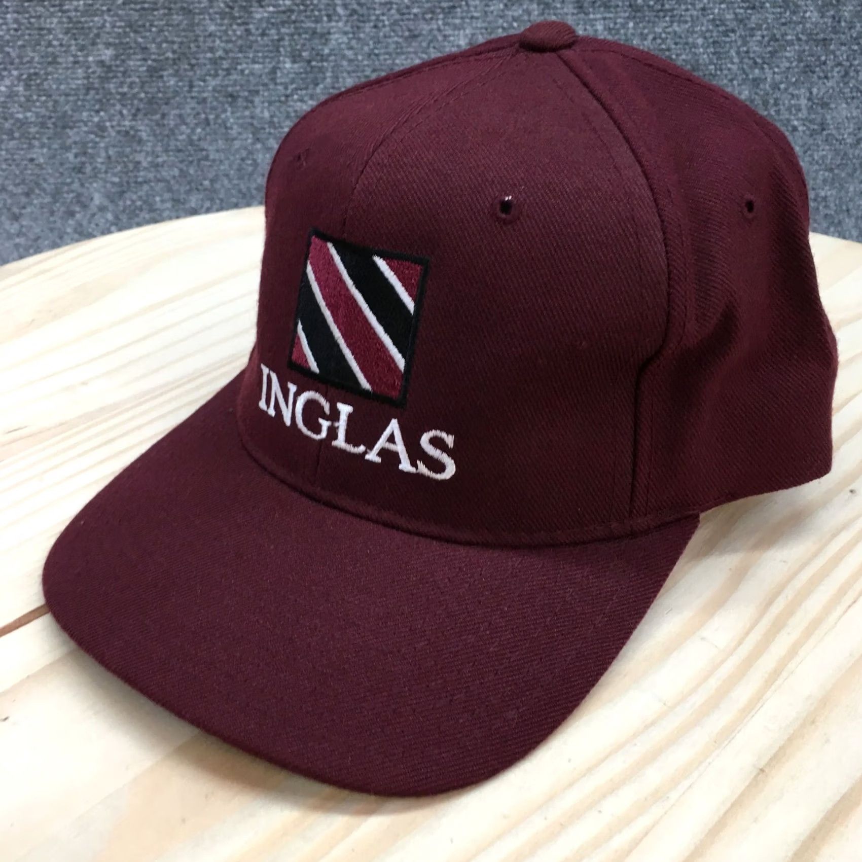 Vintage INGLAS Logo Snapback Cap Hat Mens One Size Maroon Adjustable Embroidered Yupoong Size ONE SIZE - 2 Thumbnail