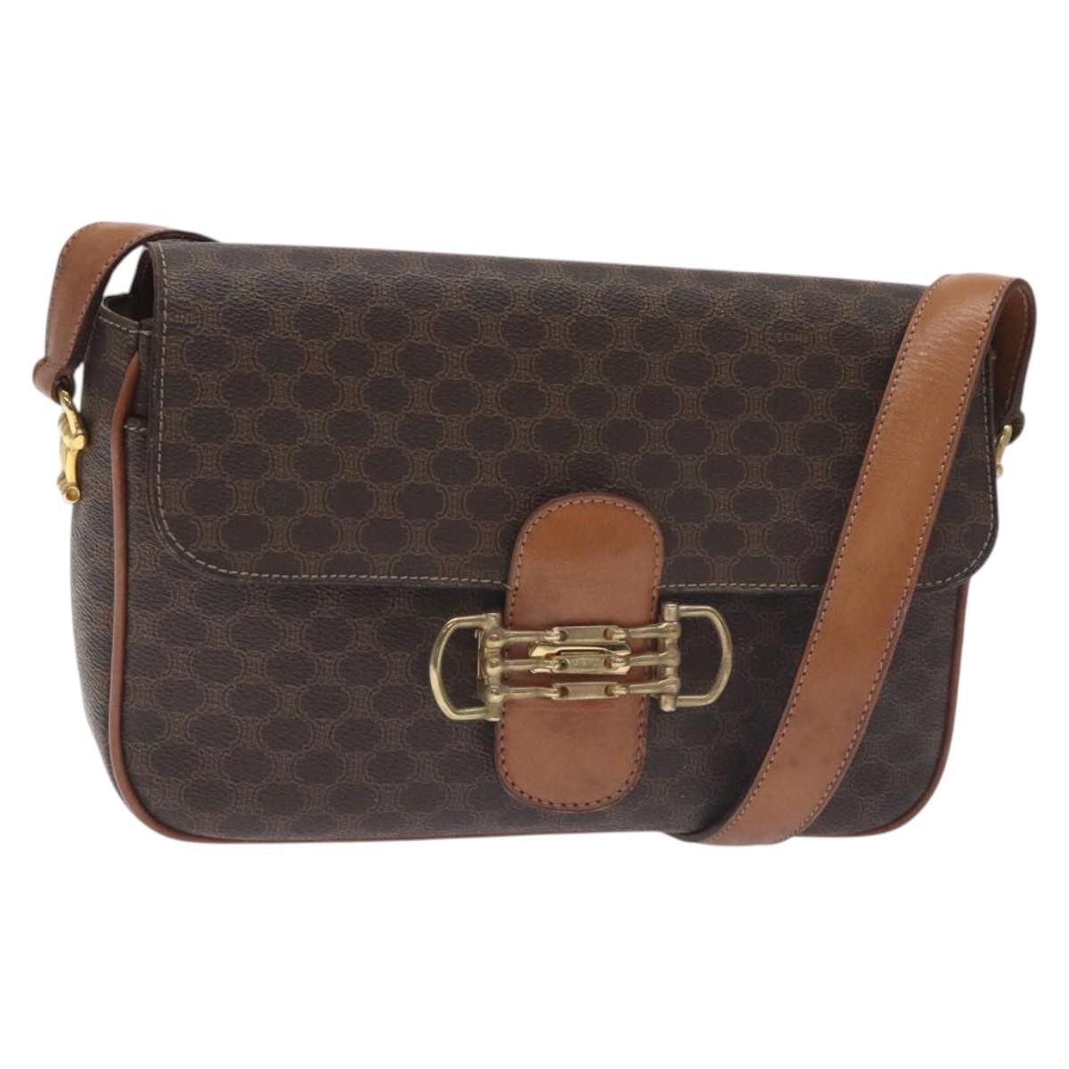Celine CELINE Macadam Canvas Shoulder Bag Pvc Leather Brown Gold Size ONE SIZE - 1 Thumbnail