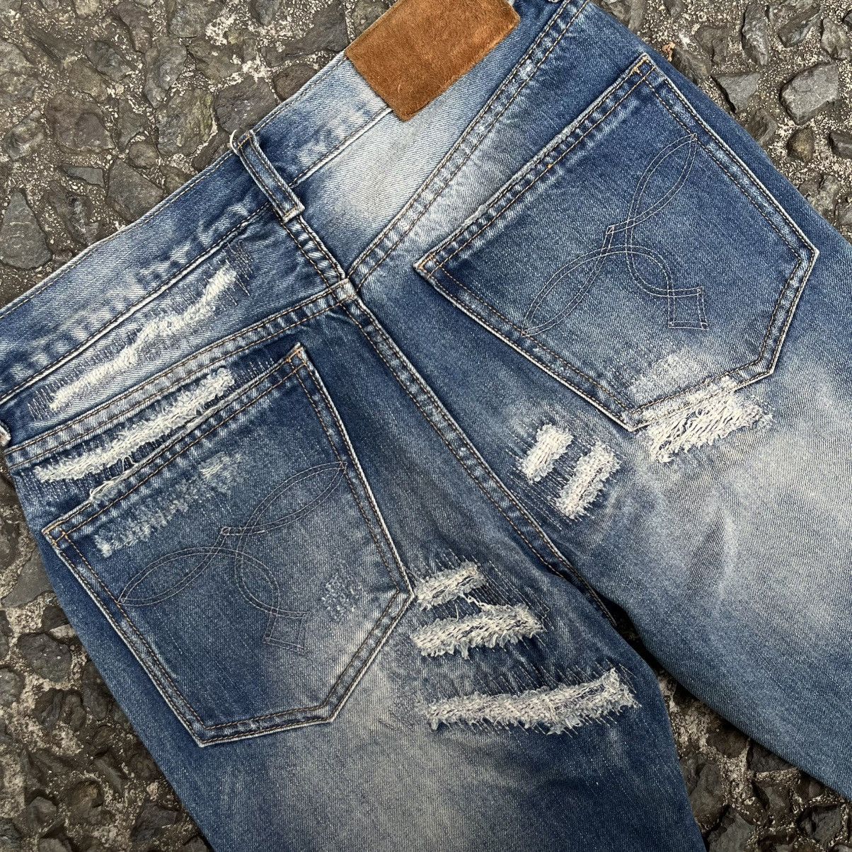 RRL Ralph Lauren Vintage Double RL Cut 528 Slim Boot Distressed Denim Size US 31 - 16 Thumbnail