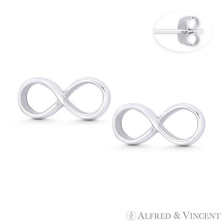 Other Infinity Luck Charm Stud Earrings in .925 Sterling Silver Size ONE SIZE - 1 Preview