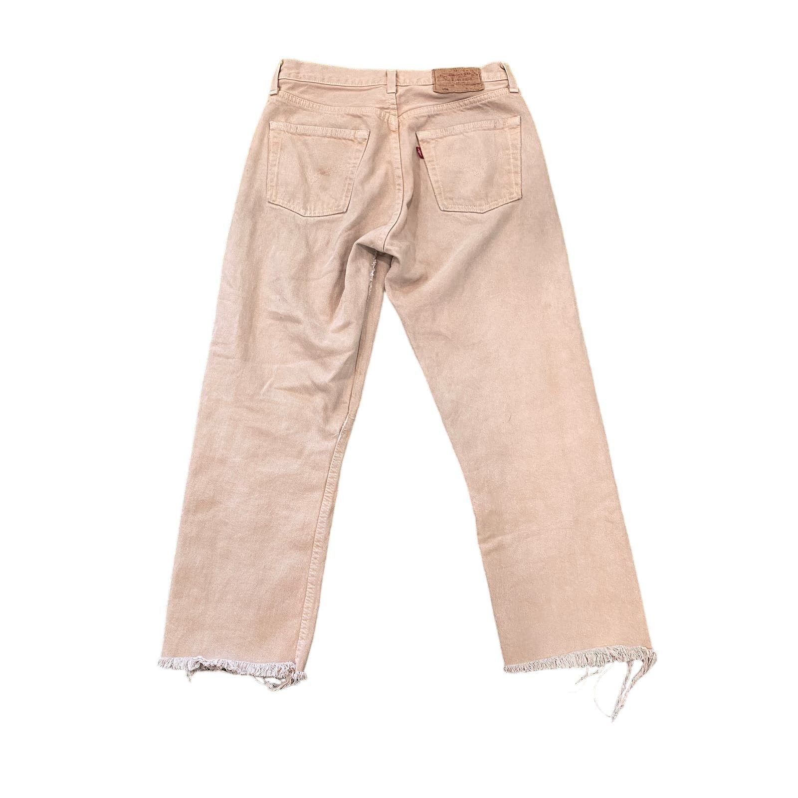 VTG Levi 501 Button Fly Straight Leg Khaki Jeans Men's 30