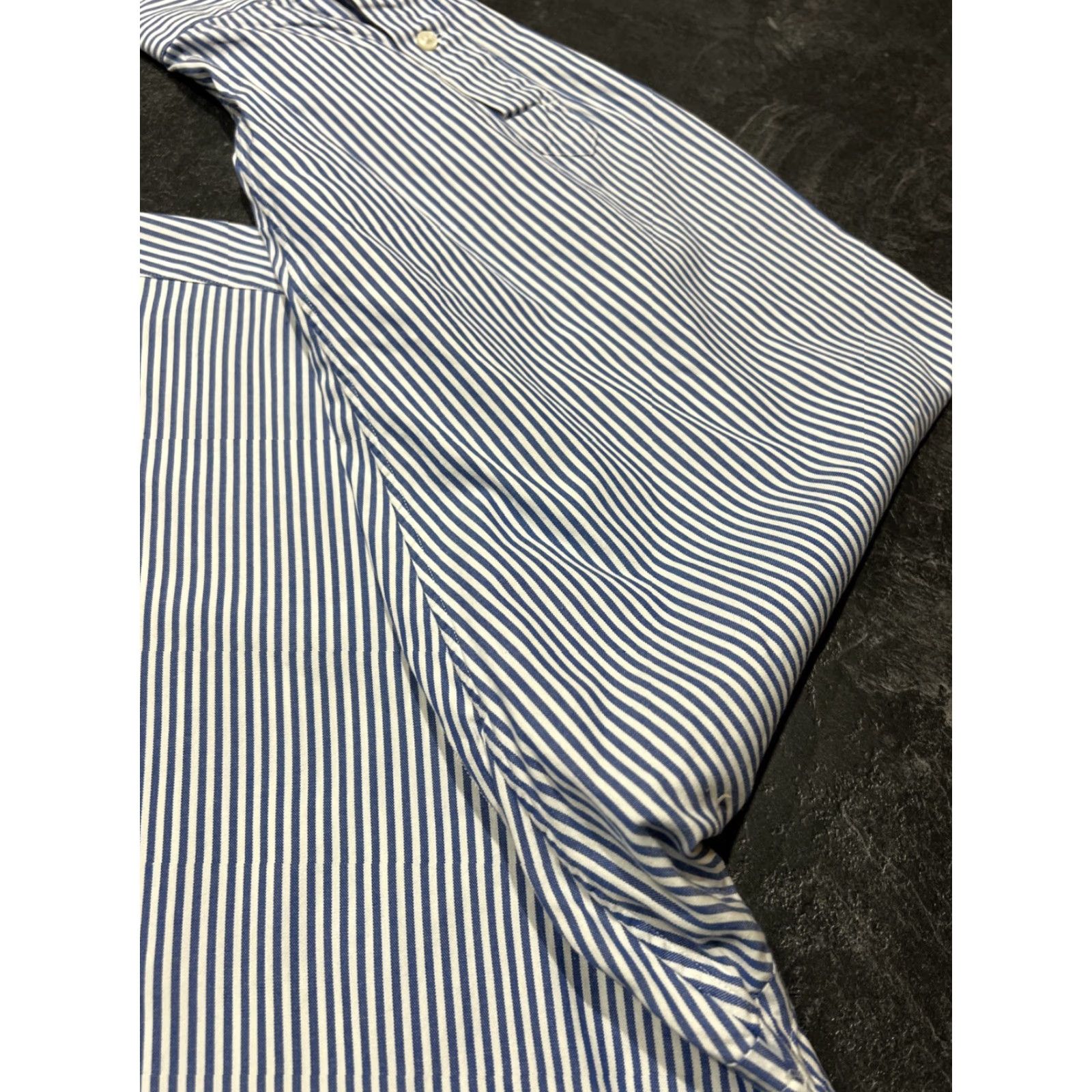 Ralph Lauren VINTAGE? (No) 90s Ralph Lauren Polo Yarmouth Oxford Shirt Mens 17 34 Stripe Blue Flesh Pony Size US XL / EU 56 / 4 - 3 Thumbnail