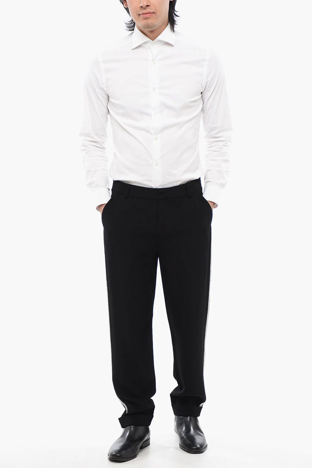Balmain og1mm0326 Viscose Chinos Pant in Black Size US 30 / EU 46 - 4 Thumbnail