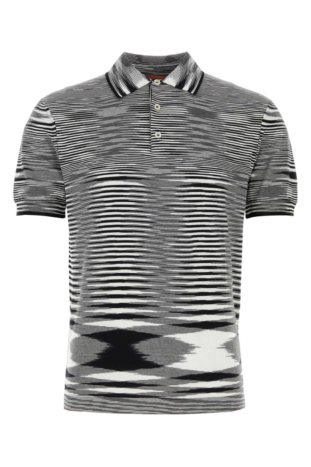 image of Missoni Embroidered Cotton Polo Shirt in Stripped, Men's (Size Small)
