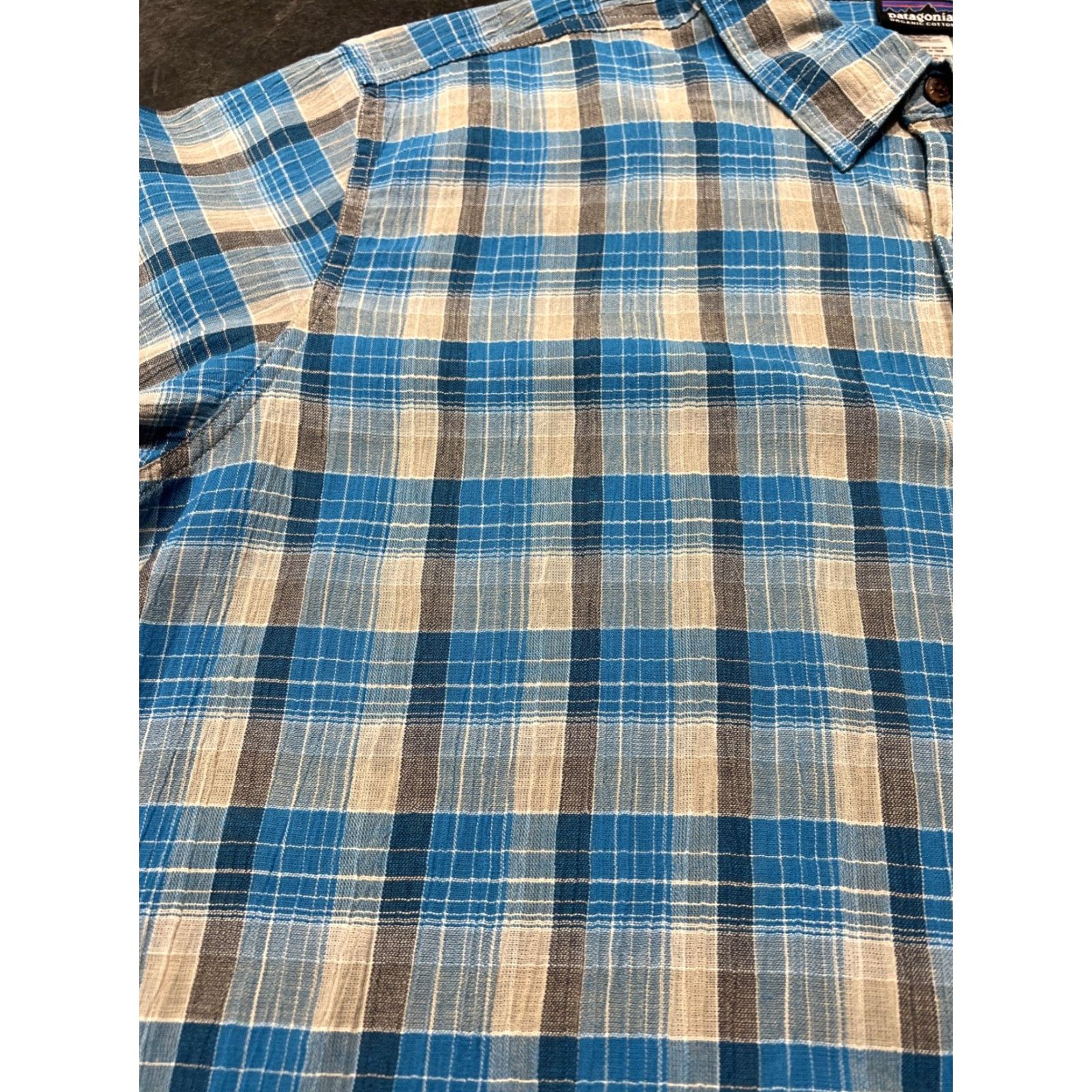 Patagonia Patagonia Organic Cotton Blue Plaid Shirt Men's XL Short Sleeve Outdoors Regular Button-Up Outdoor Size US XL / EU 56 / 4 - 4 Thumbnail