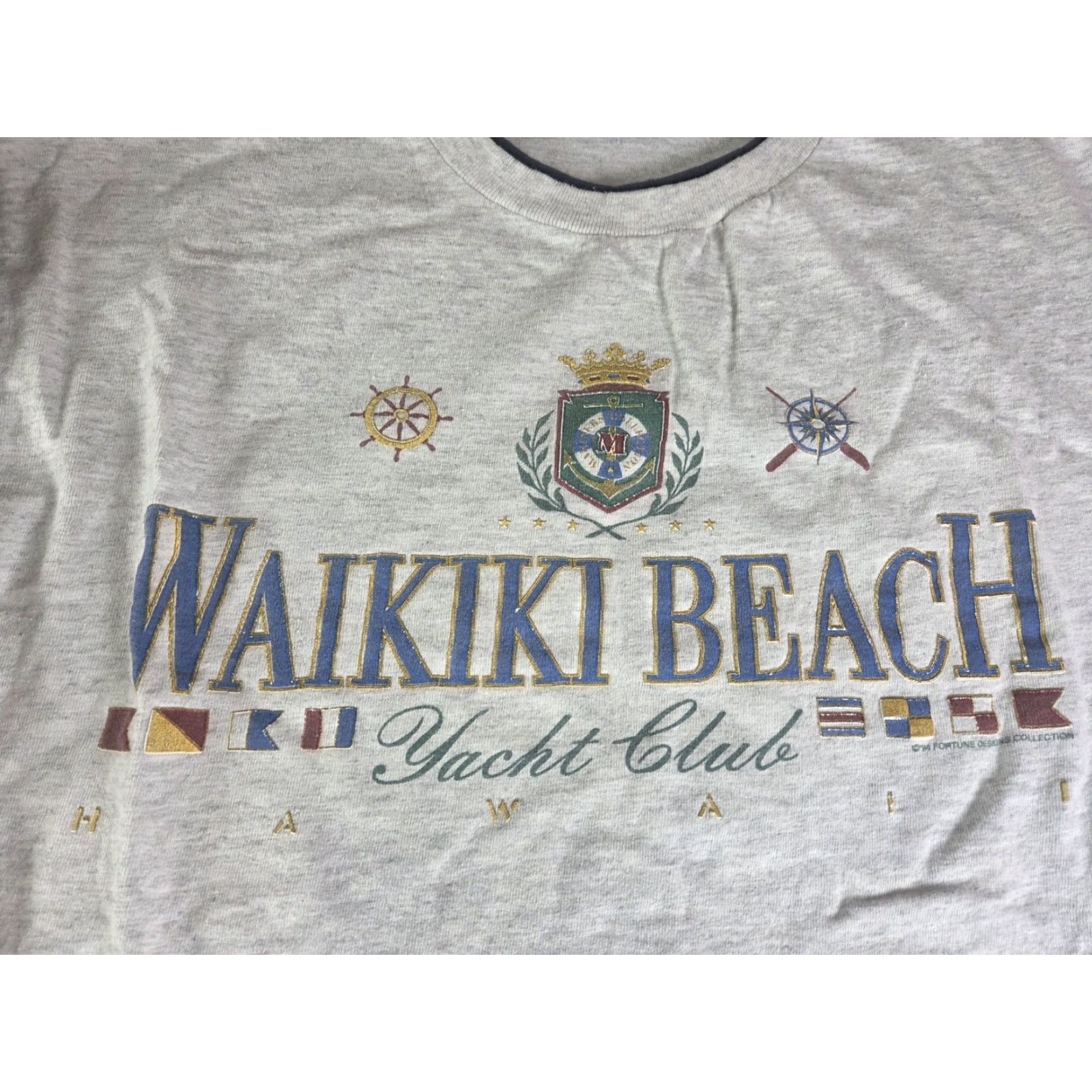 Tultex VINTAGE Waikiki Beach Yacht Club Shirt Tultex Gray L 1990s Short Sleeve Mens Shirt Size US L / EU 52-54 / 3 - 3 Thumbnail
