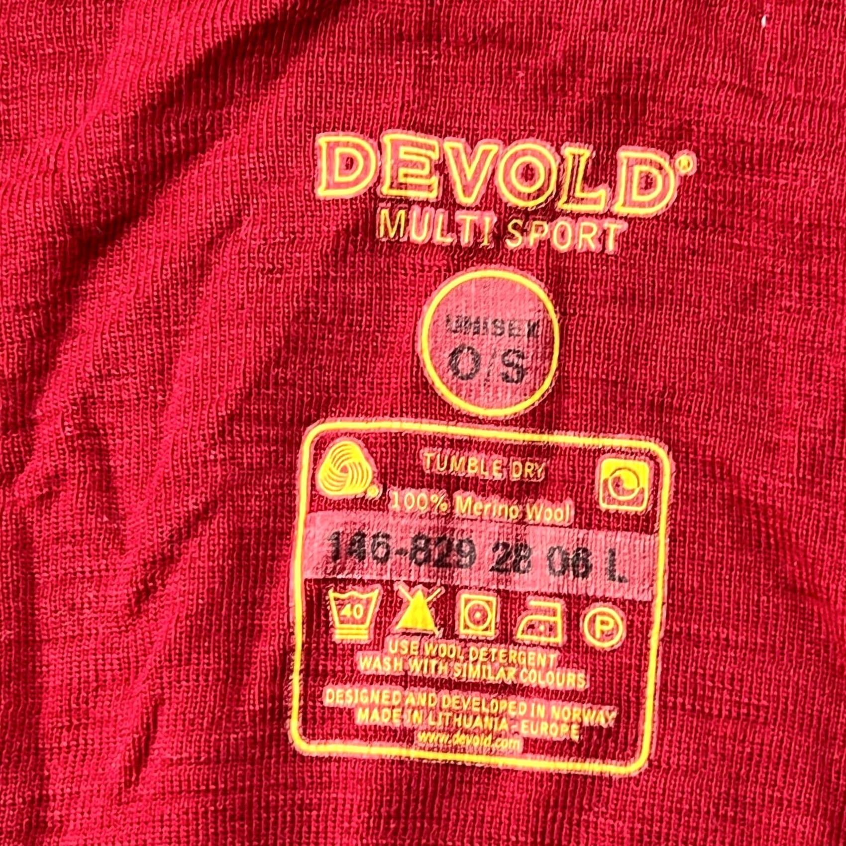 Vintage DEVOLD Multisport Neck Warmer 100% Merino Wool OS Tube Scarf Outdoor Gaiter Red Size ONE SIZE - 5 Thumbnail