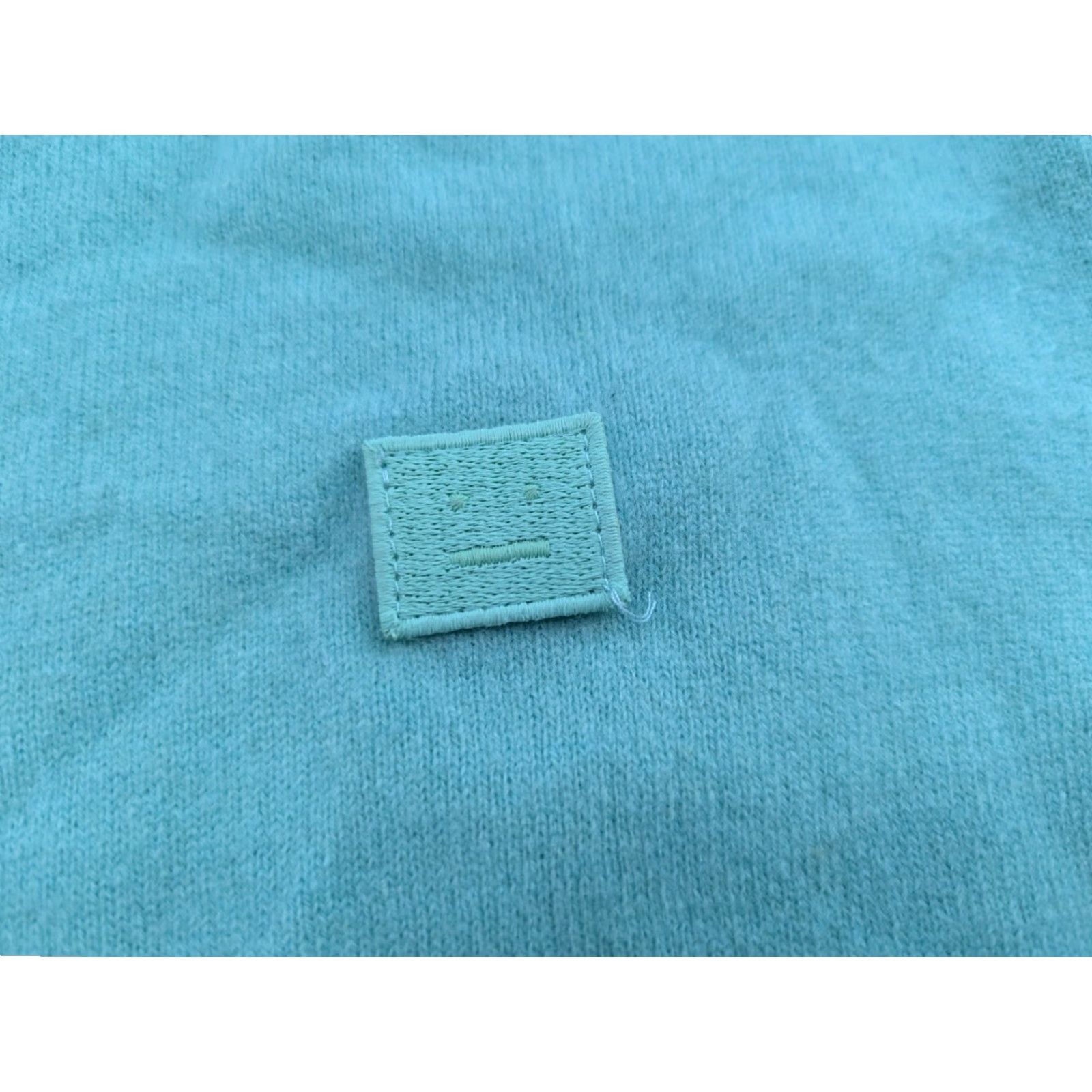 Acne Studios Acne Studios Nalon Face Sweater Mens Medium Teal Wool Crewneck Pullover Knit Classic Casual Shirt? Size US M / EU 48-50 / 2 - 2 Thumbnail