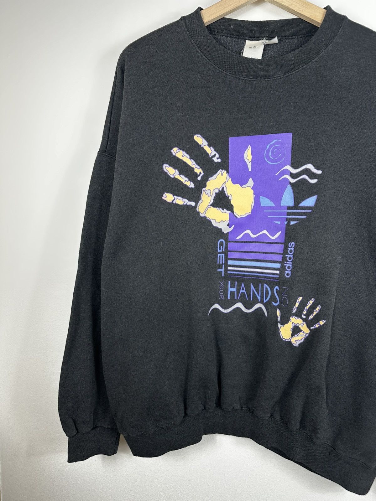 Adidas Vintage Adidas "Get Your Hands On" Graphic Sweatshirt Size US L / EU 52-54 / 3 - 3 Thumbnail