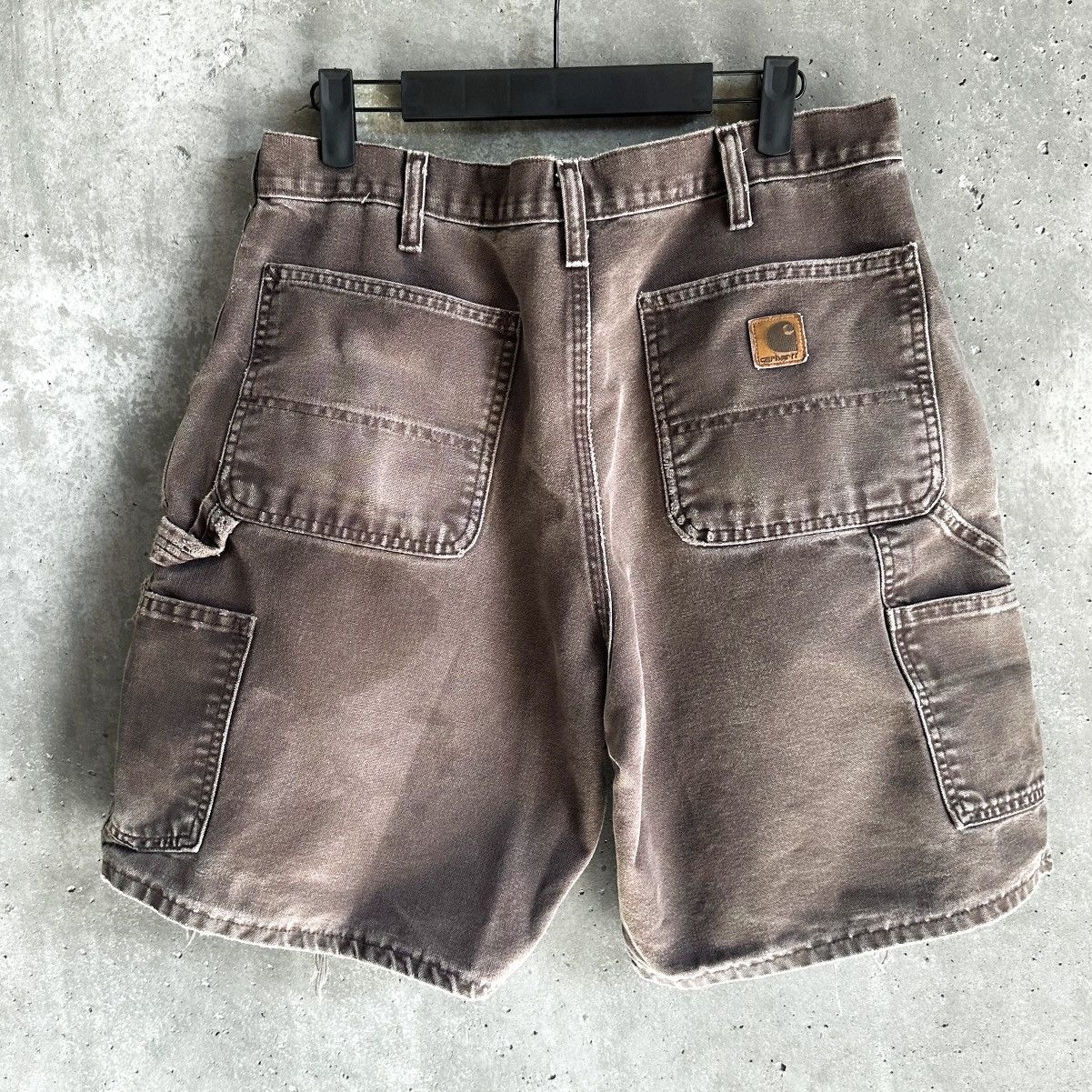 Carhartt Vintage THRASHED Carpenter Shorts 🍫 Size US 32 / EU 48 - 3 Thumbnail