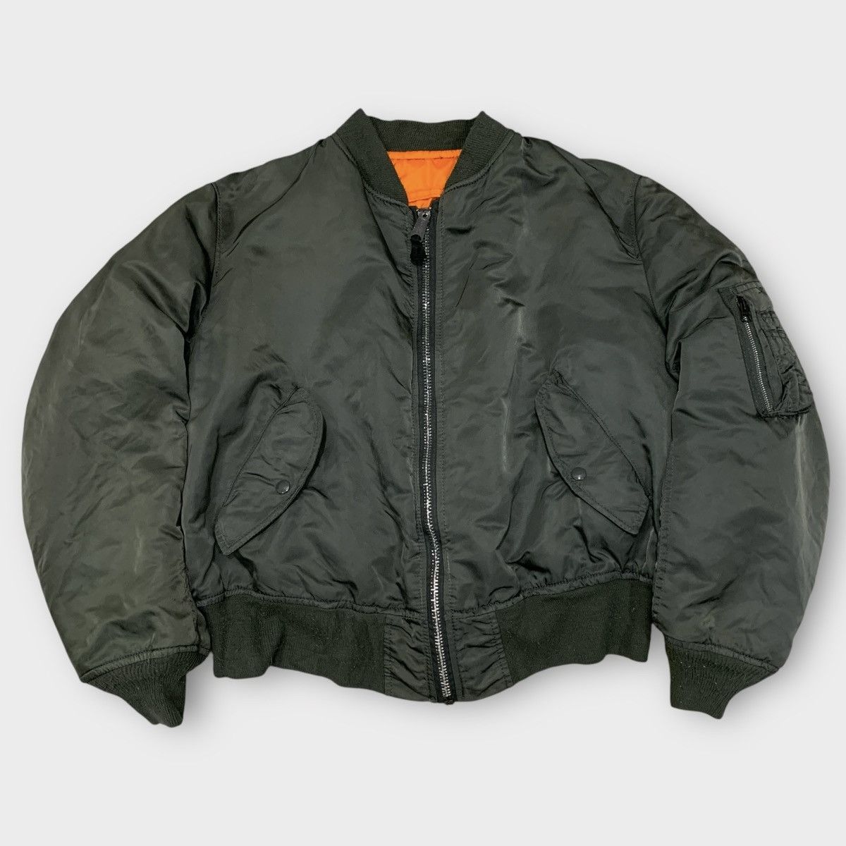Alpha Industries VINTAGE USAF MA 1 FLIGHT BOMBER JACKET REVERSIBLE MILITARY Size US M / EU 48-50 / 2 - 6 Thumbnail