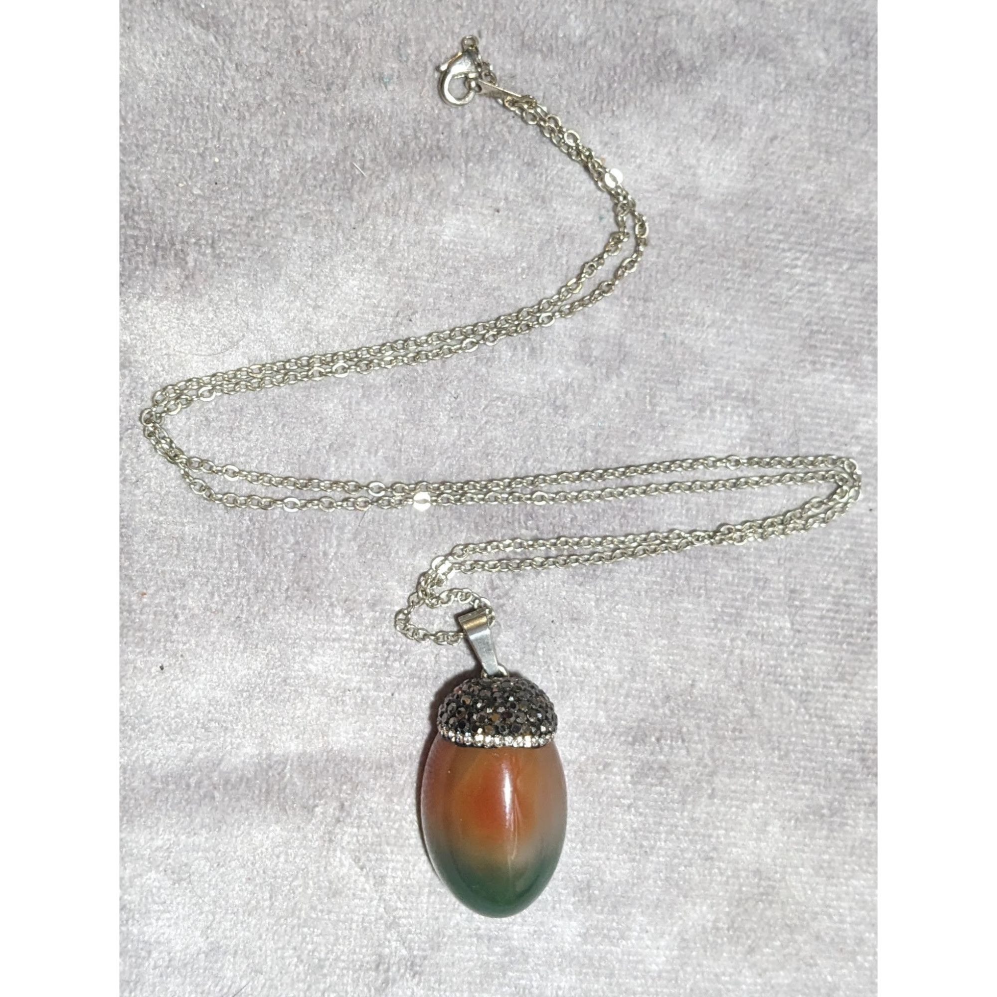 Other Orange And Green Rhinestone Capped Gemstone Necklace Size ONE SIZE - 12 Thumbnail