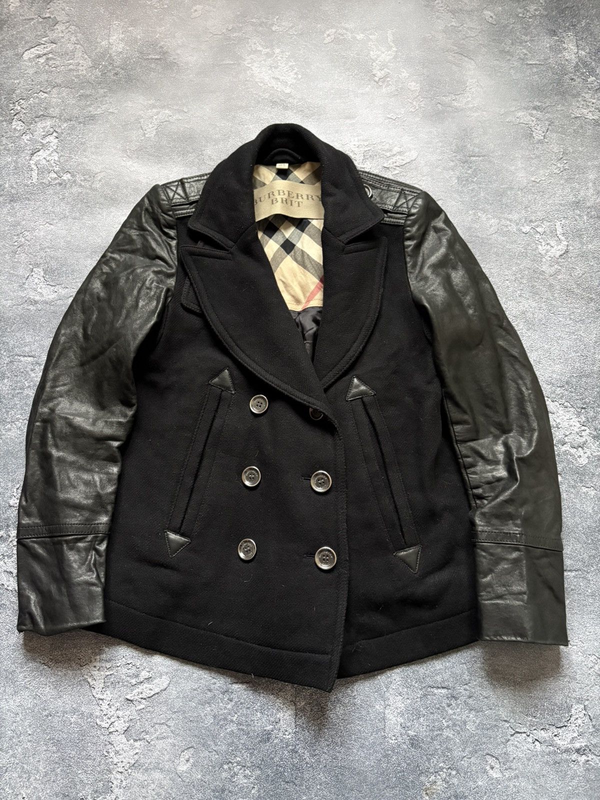 Burberry Vintage Burberry Nova Check Luxury Wool Leather Jacket Size XS / US 0-2 / IT 36-38 - 2 Thumbnail