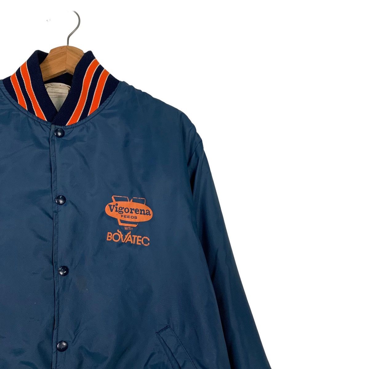 Vintage Don-Jac VIGORENA Feeds Bovatec Nylon Coach Jacket #0080-C5 Size US L / EU 52-54 / 3 - 6 Thumbnail
