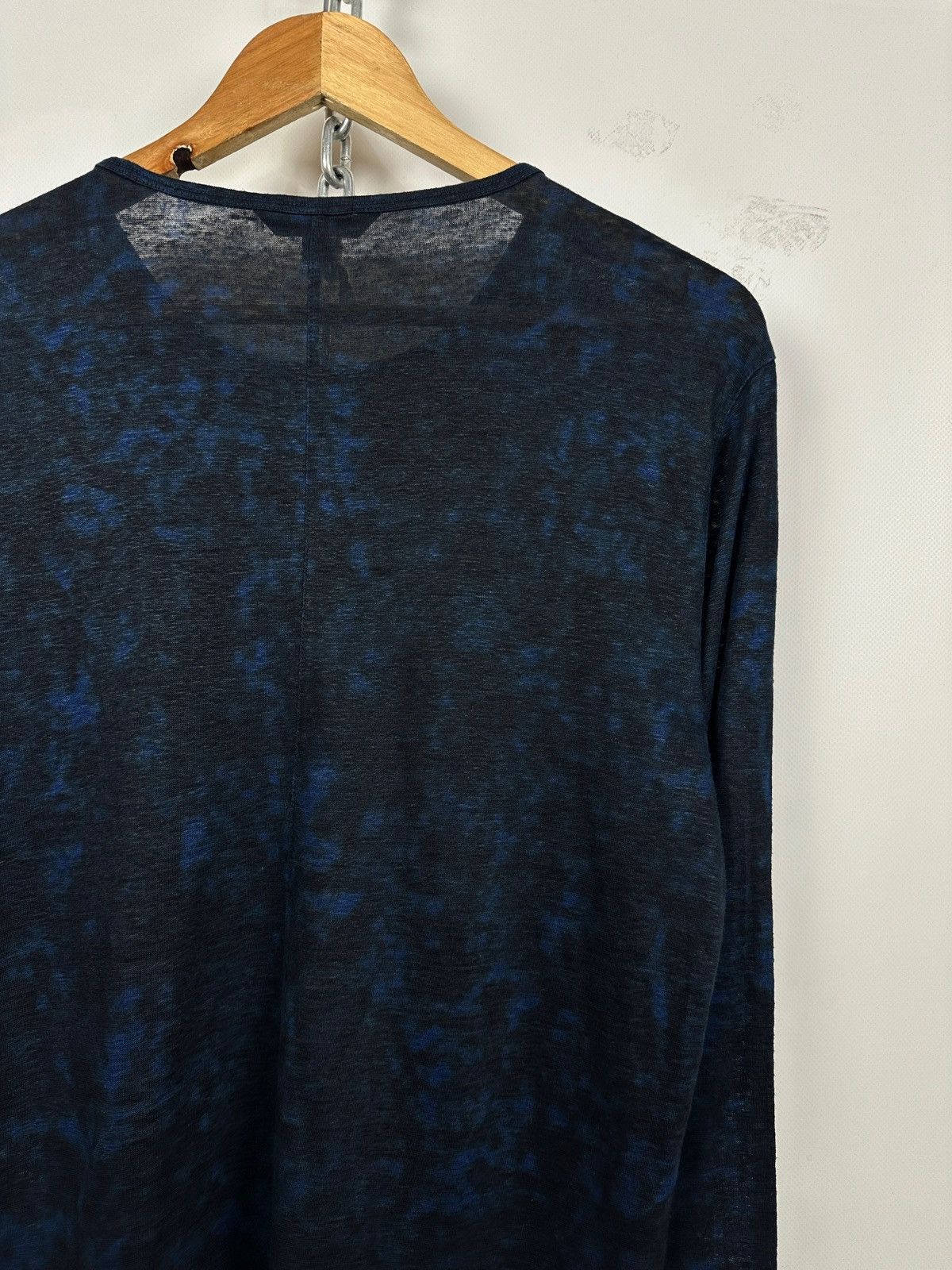 John Varvatos John Varvatos Linen Crewneck Black/Blue Long Sleeve T-Shirt Size US M / EU 48-50 / 2 - 15 Thumbnail