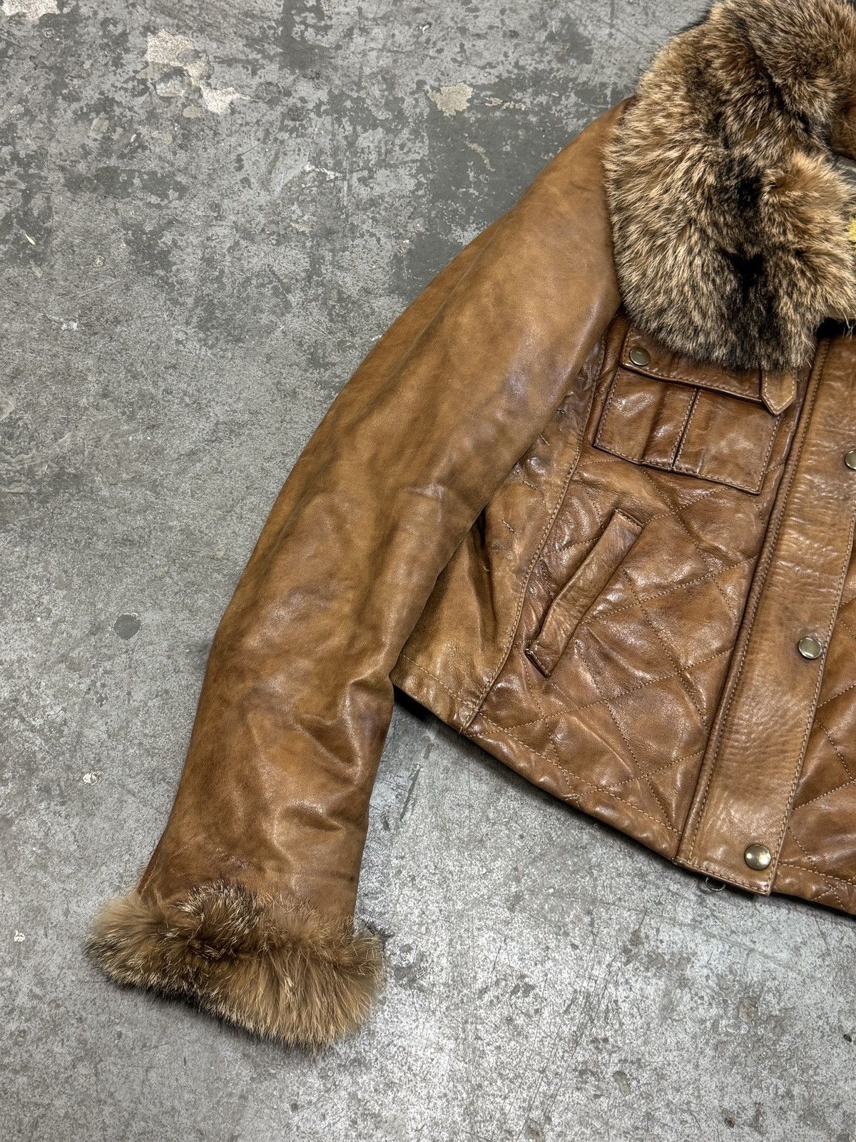 Belstaff Vintage Belstaff Real Leather With Real Fur Jacket Size M / US 6-8 / IT 42-44 - 3 Thumbnail