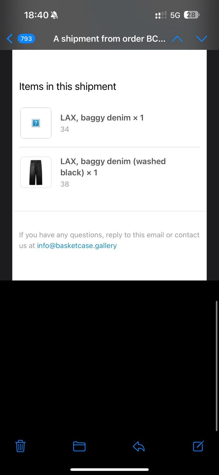 basketcase gallery LAX, baggy denim (washed black) Size US 38 / EU 54 - 8 Thumbnail