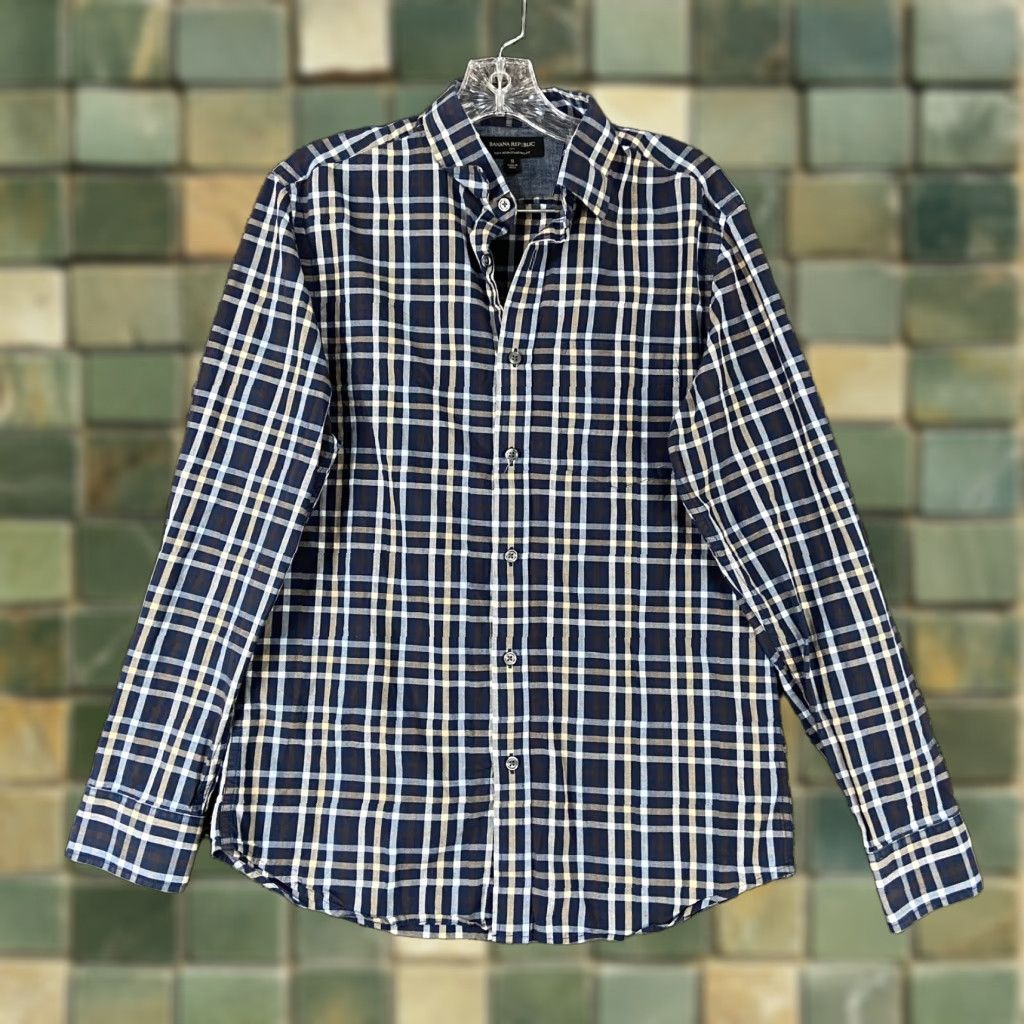Banana Republic Banana Republic Button-Up Shirt Plaid Long Sleeve Men’s S Multicolor Blue Plaid Shirt Size US S / EU 44-46 / 1 - 1 Thumbnail