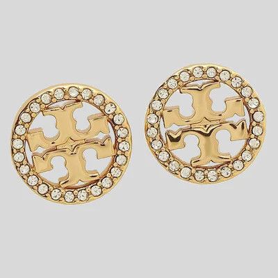 Tory Burch o1s22i1n1024 Size: OS / Miller Pave Stud Earrings in Gold Size ONE SIZE - 1 Thumbnail