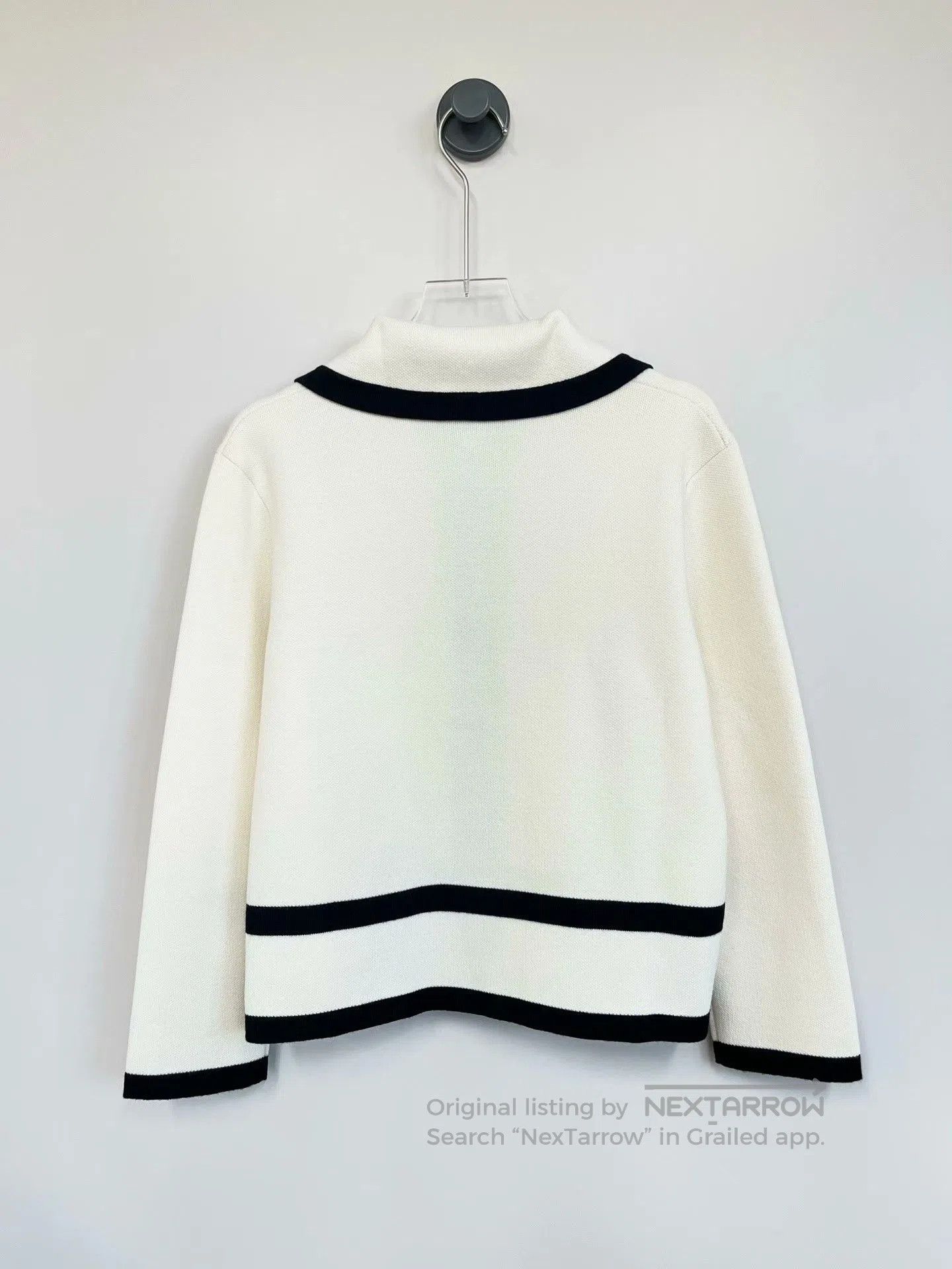 Gucci Gucci White Black Logo Knit Cardigan. Size XS / US 0-2 / IT 36-38 - 2 Thumbnail