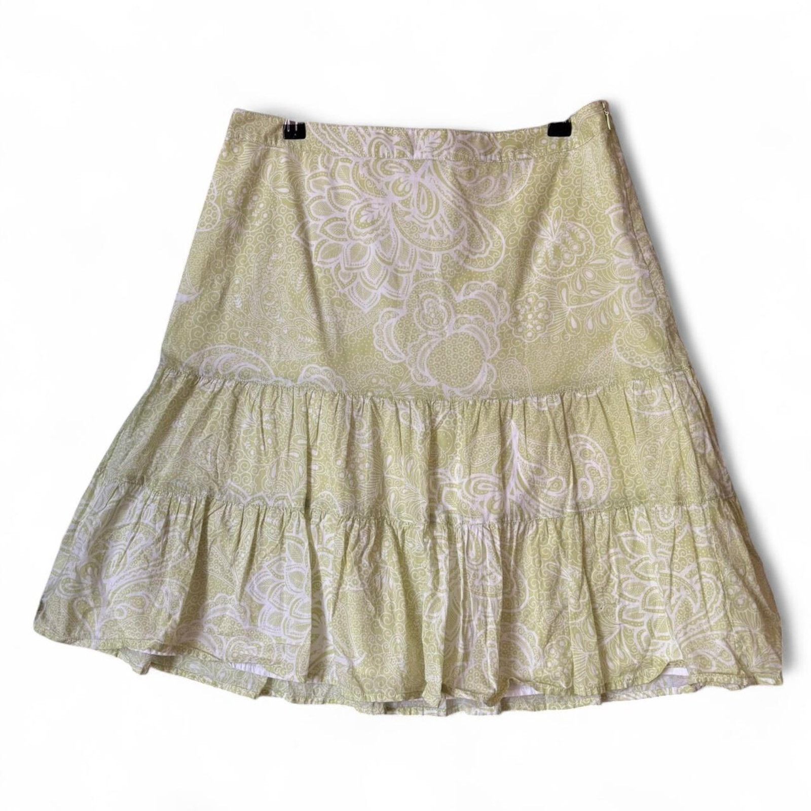 Ann Taylor Vintage Ann Taylor Green Paisley Cotton Skirt 8 Size 30" / US 8 / IT 44 - 3 Thumbnail
