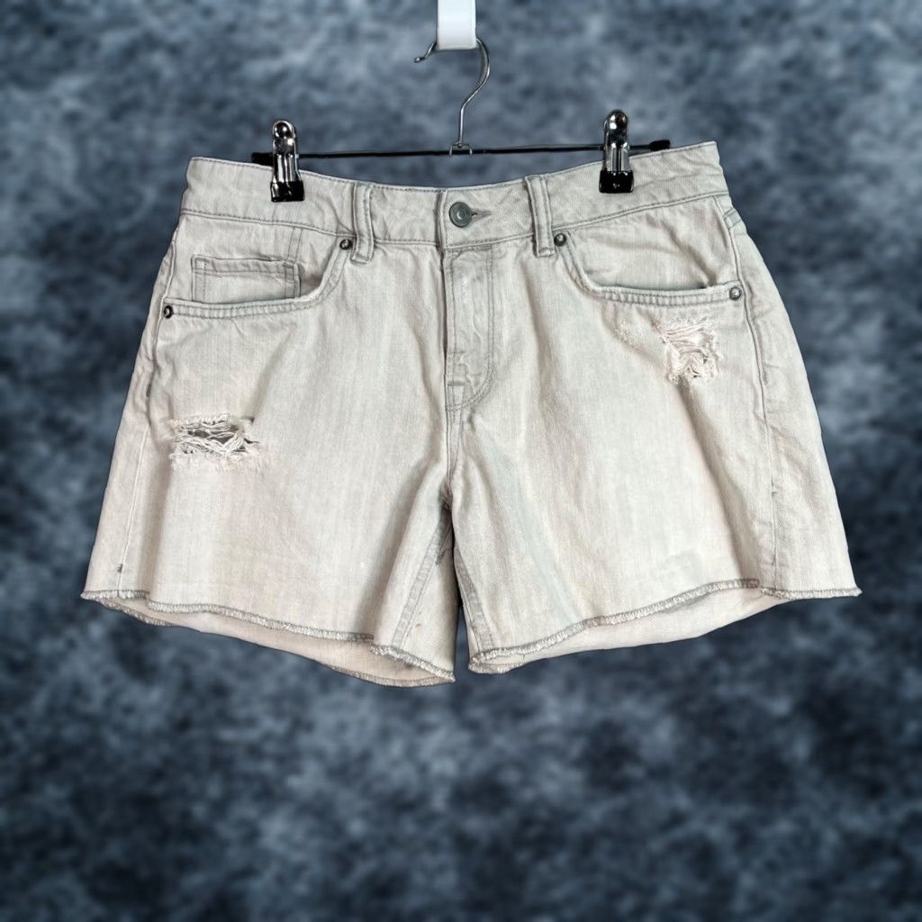 Allsaints VINTAGE AllSaints Womens Denim Shorts Casual Cut-Off Size 29 Light Grey Summer Spring Size 29" - 1 Thumbnail