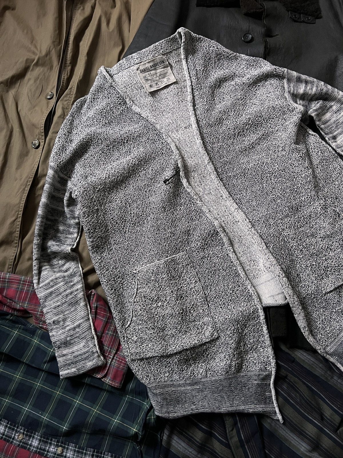 Daniel Andresen Daniel Andresen Grey Knitted Linen Cardigan With Pockets Size US M / EU 48-50 / 2 - 6 Thumbnail