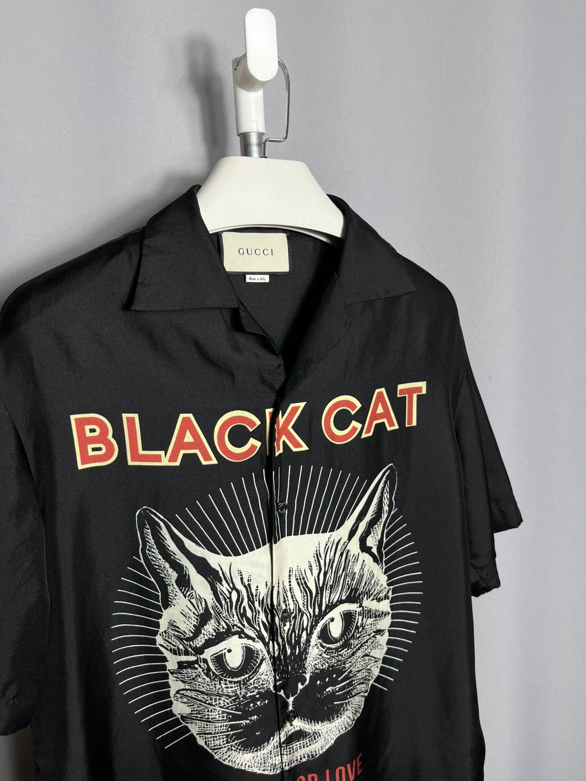 Gucci Gucci Black Cat Blind for Love Silk Black Mens Size US M / EU 48-50 / 2 - 2 Thumbnail