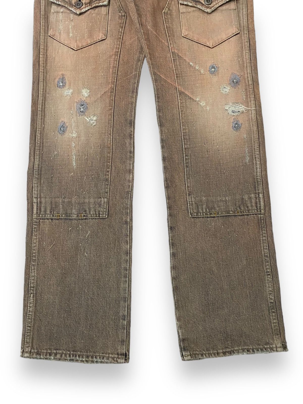 Japanese Brand Japan Bartack Damaged Ripped Bullet Distressed Denim Size US 33 - 5 Thumbnail