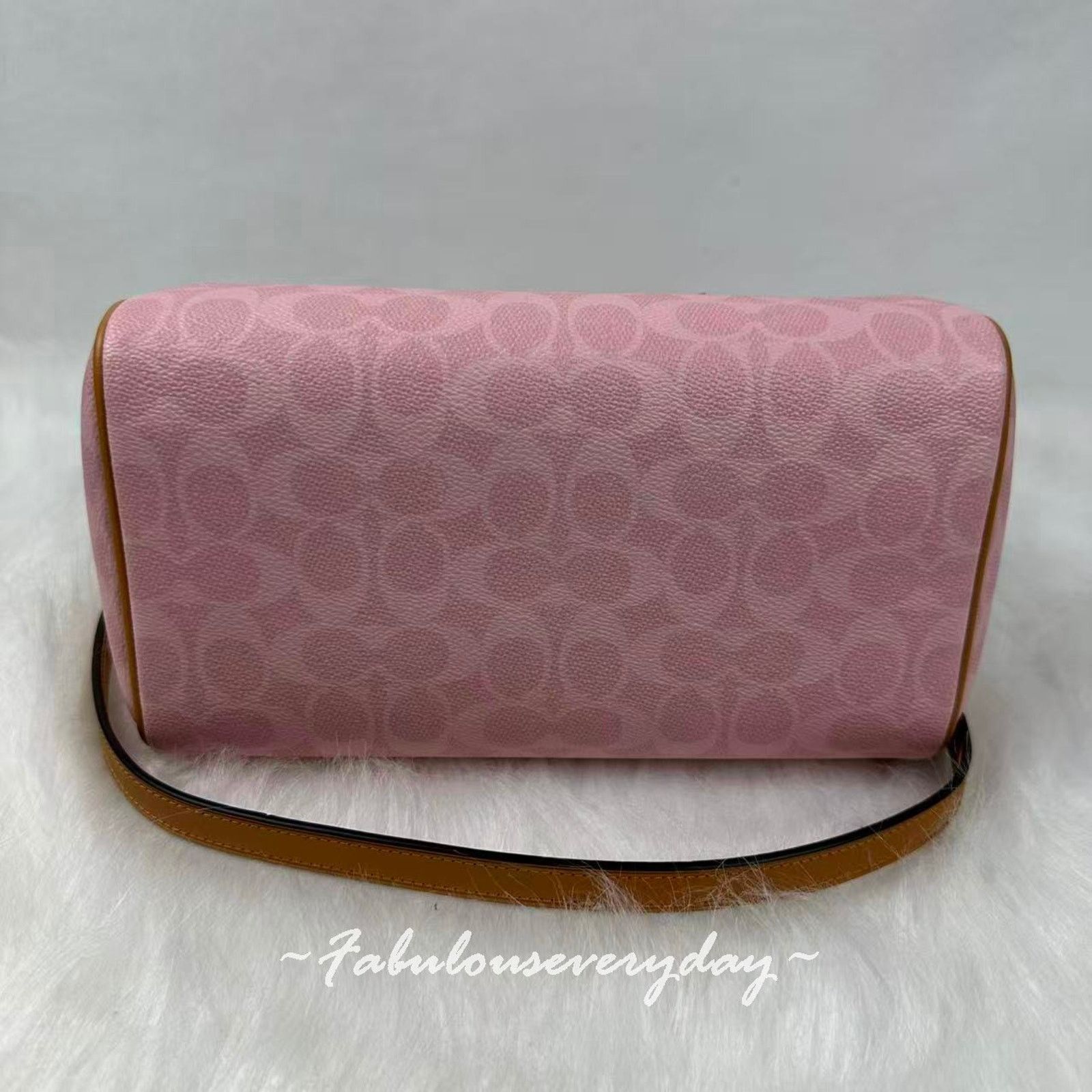 Coach Coach Rowan Satchel Signature Canvas Charms Gold/Powder Pink Size ONE SIZE - 6 Thumbnail