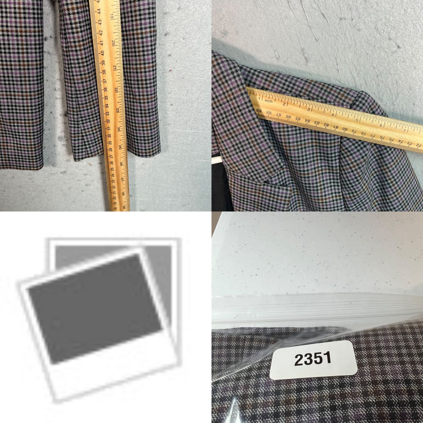 Vintage Halogen Blazer Jacket Single-Breasted Notch Gray Plaid Viscose Blend Long Sleeve Adult Womens 1 Polyester Dry Clean Only Business Size XS / US 0-2 / IT 36-38 - 8 Thumbnail