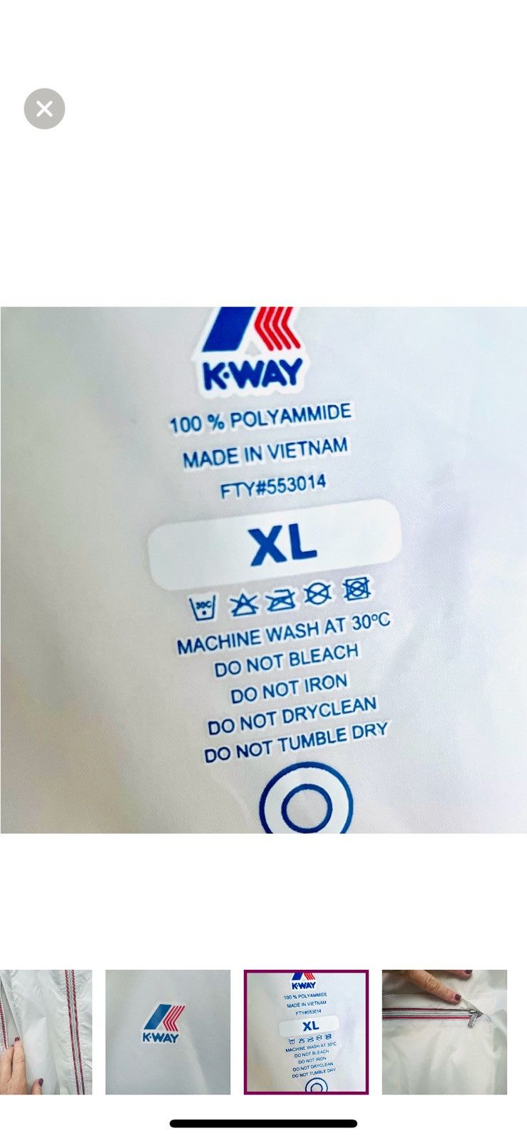 K-Way K Way Long White Raincoat Size US XL / EU 56 / 4 - 6 Thumbnail