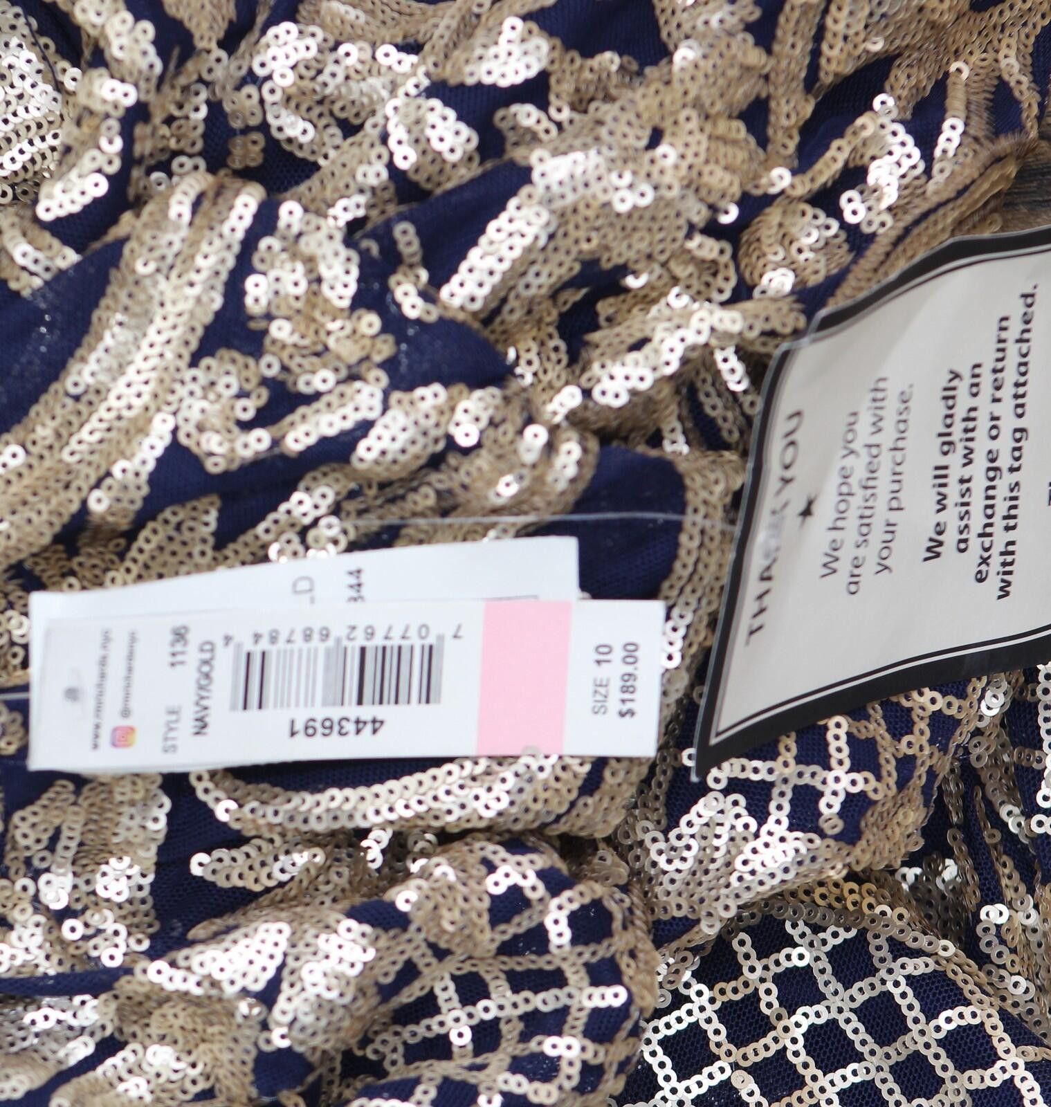 Other Nwt R&m Richards Blouson Dress Gown Navy Blue / Gold 10 Size L / US 10 / IT 46 - 3 Thumbnail
