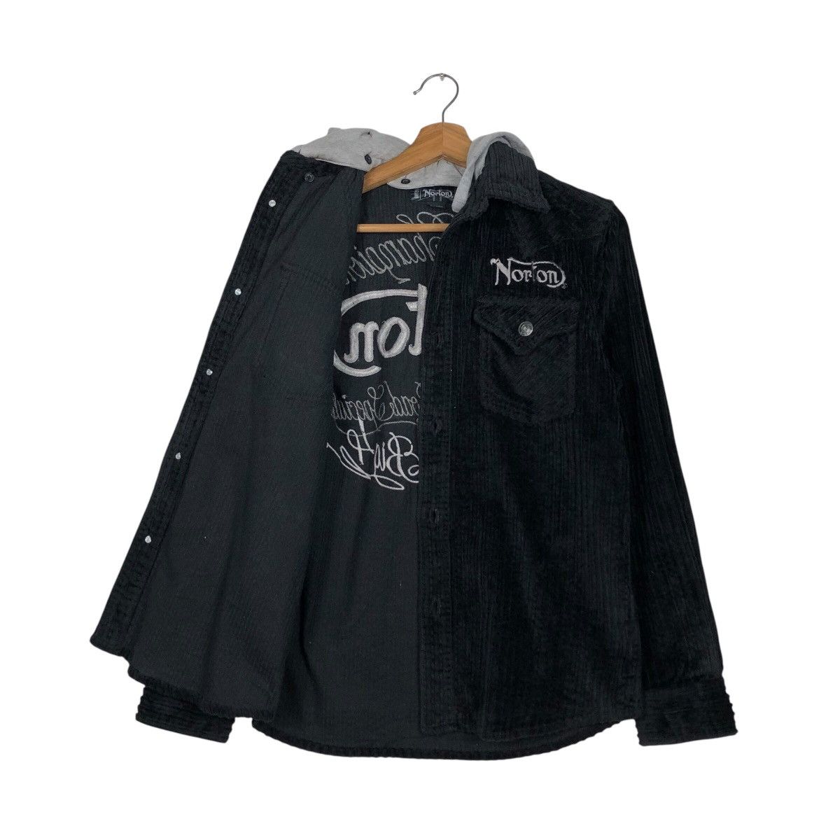 Japanese Brand × Norton 📌Biker Jacket Rich Black Norton Embroidered Big Logo Size US M / EU 48-50 / 2 - 12 Thumbnail